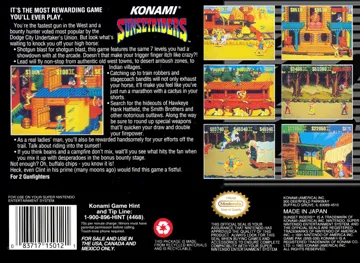 Sunset Riders (USA) box cover back